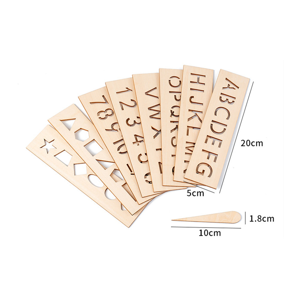 Writing Templates Wooden Guided Tracing Alphabet Or Geometry