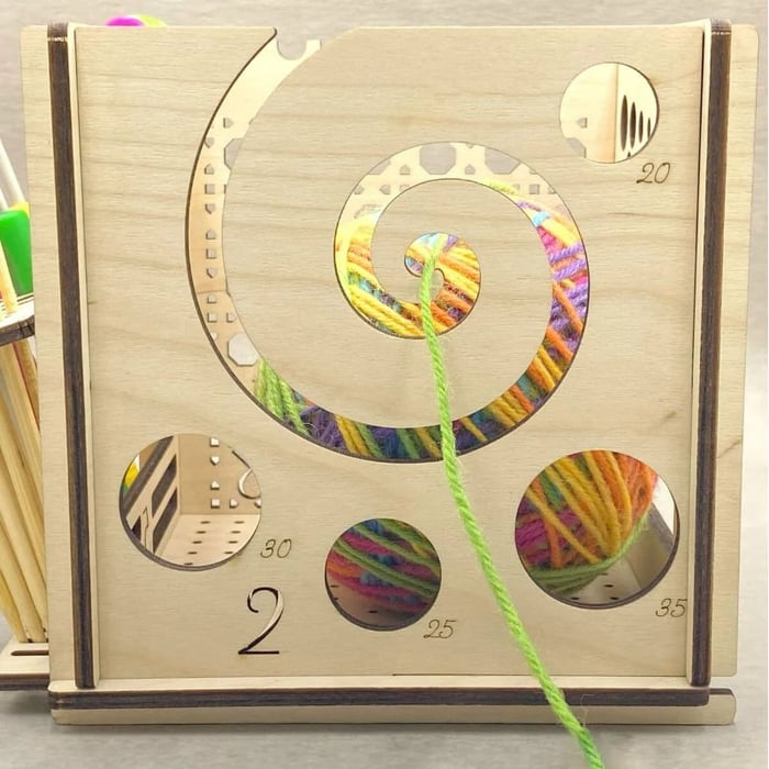 Yarn Organizer Wood Thread Guide & Tool Compartments