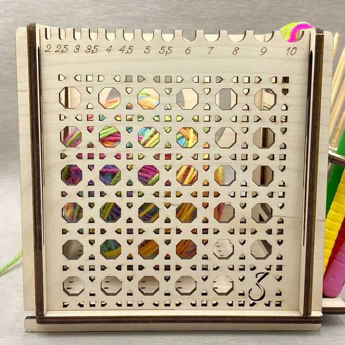 Yarn Organizer Wood Thread Guide & Tool Compartments