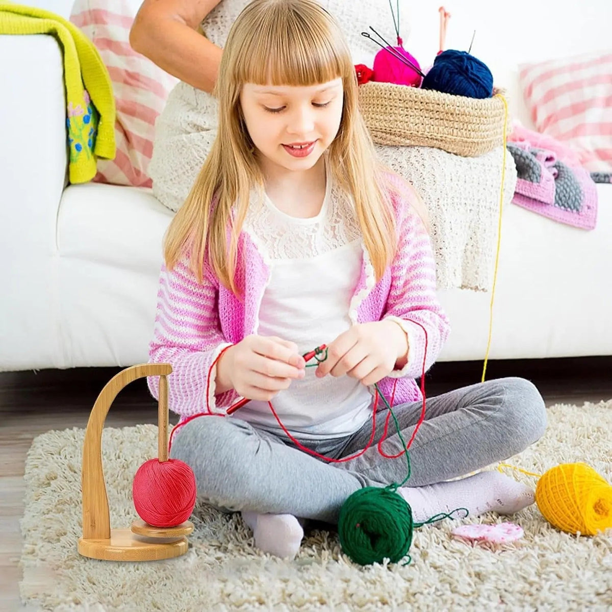 Yarn Winder Solid Wood 360-Degree Spin