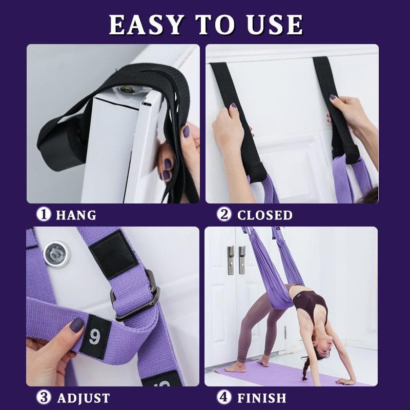 Yoga Stretching Band Adjustable Numbered Loops & Soft Fabric