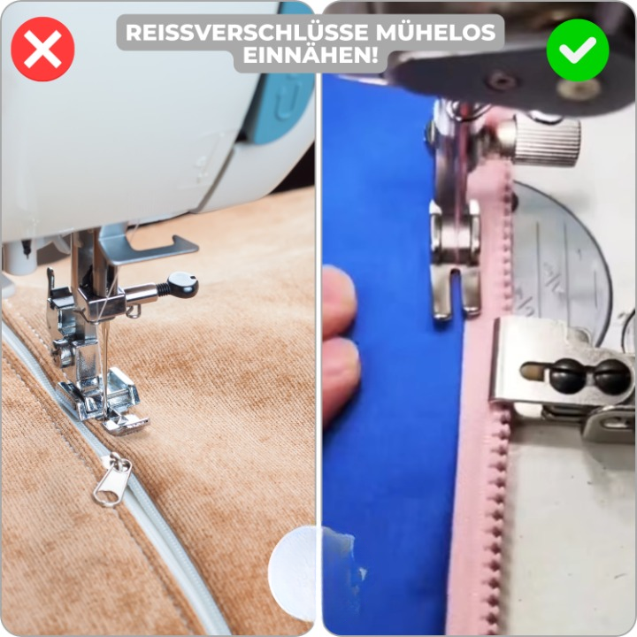 Zipper Presser Foot Stainless Steel Adjustable Height & Width