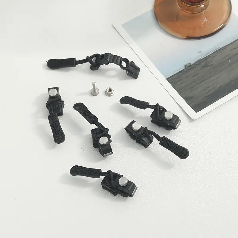 Zipper Pulls Tool-Free Clip-On Durable Metal 12-Pack