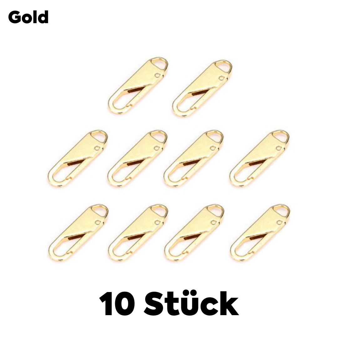 Zipper Pulls Tool-Free Snap-On Zinc Alloy 10-Piece Set