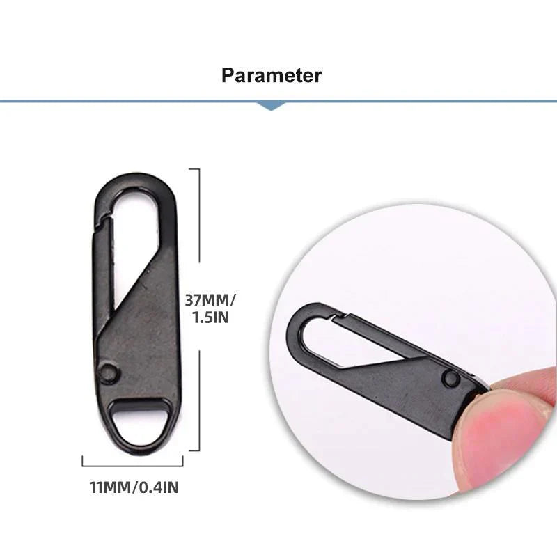 Zipper Pulls Tool-Free Snap-On Zinc Alloy 10-Piece Set