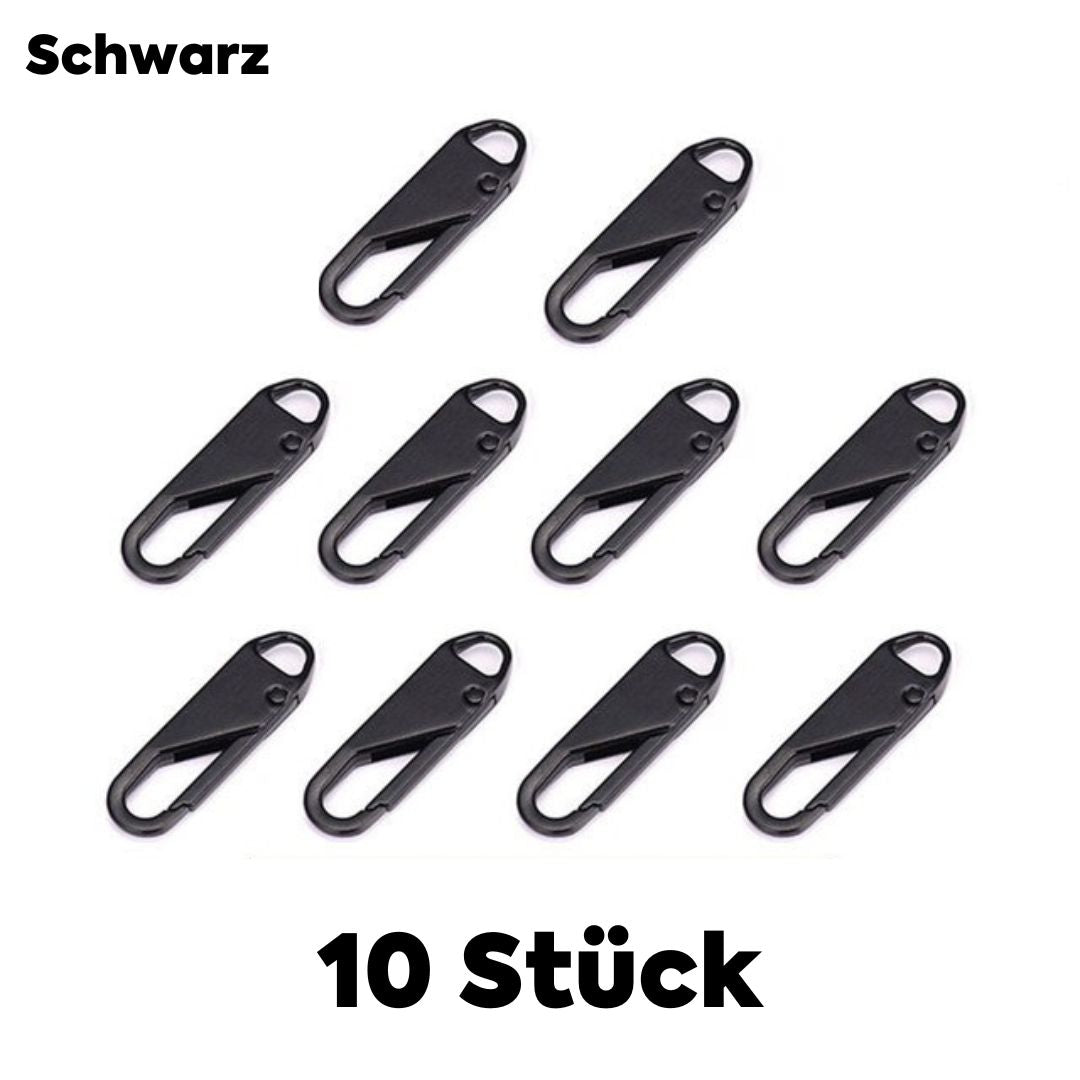 Zipper Pulls Tool-Free Snap-On Zinc Alloy 10-Piece Set