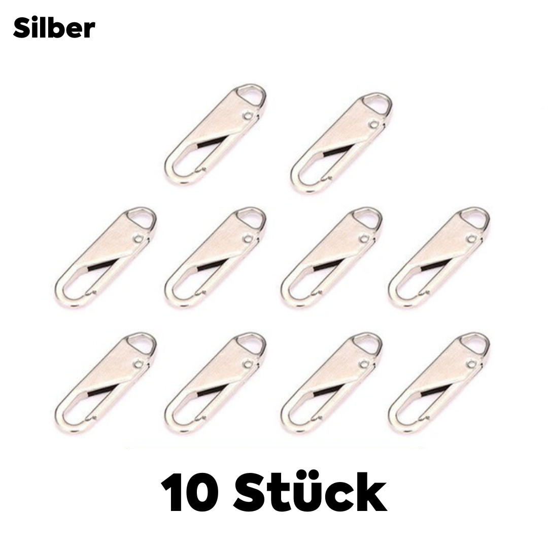 Zipper Pulls Tool-Free Snap-On Zinc Alloy 10-Piece Set