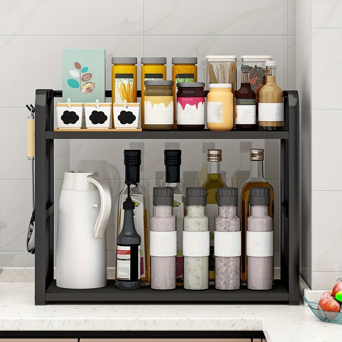 Versatile Two-Tier Kitchen Storage Rack for Easy Organization