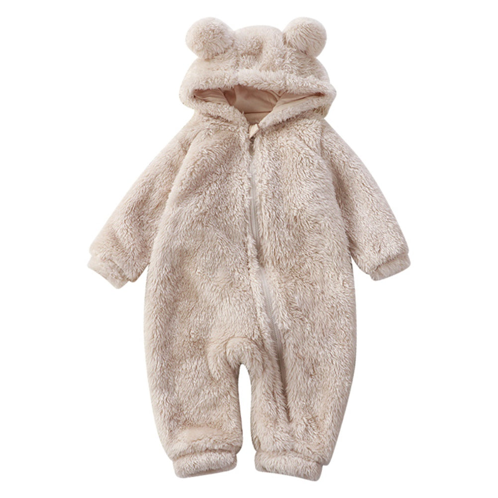 Snuggle Paws | Winter Baby Zip-Up Suit with Hood | Soft Flannel Comfort