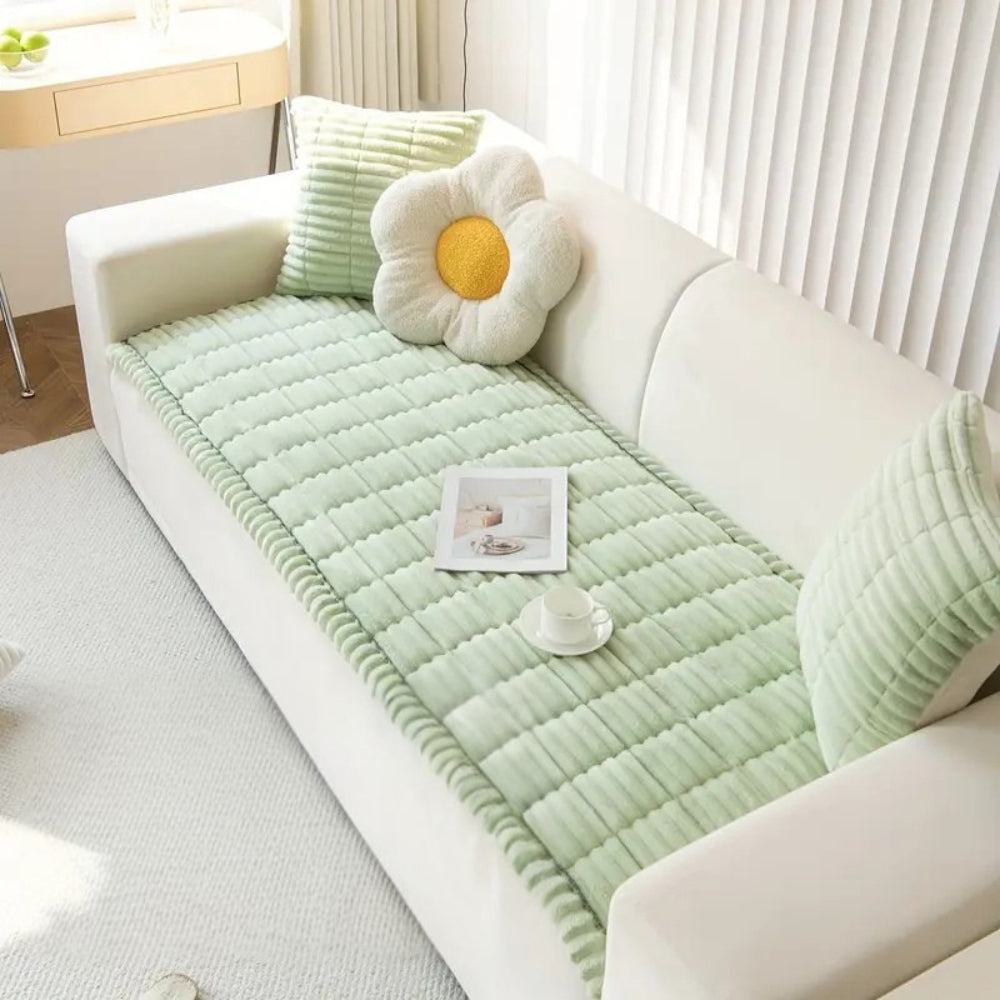 Elegant Shield | Luxurious Sofa Protector with Pleated Trim