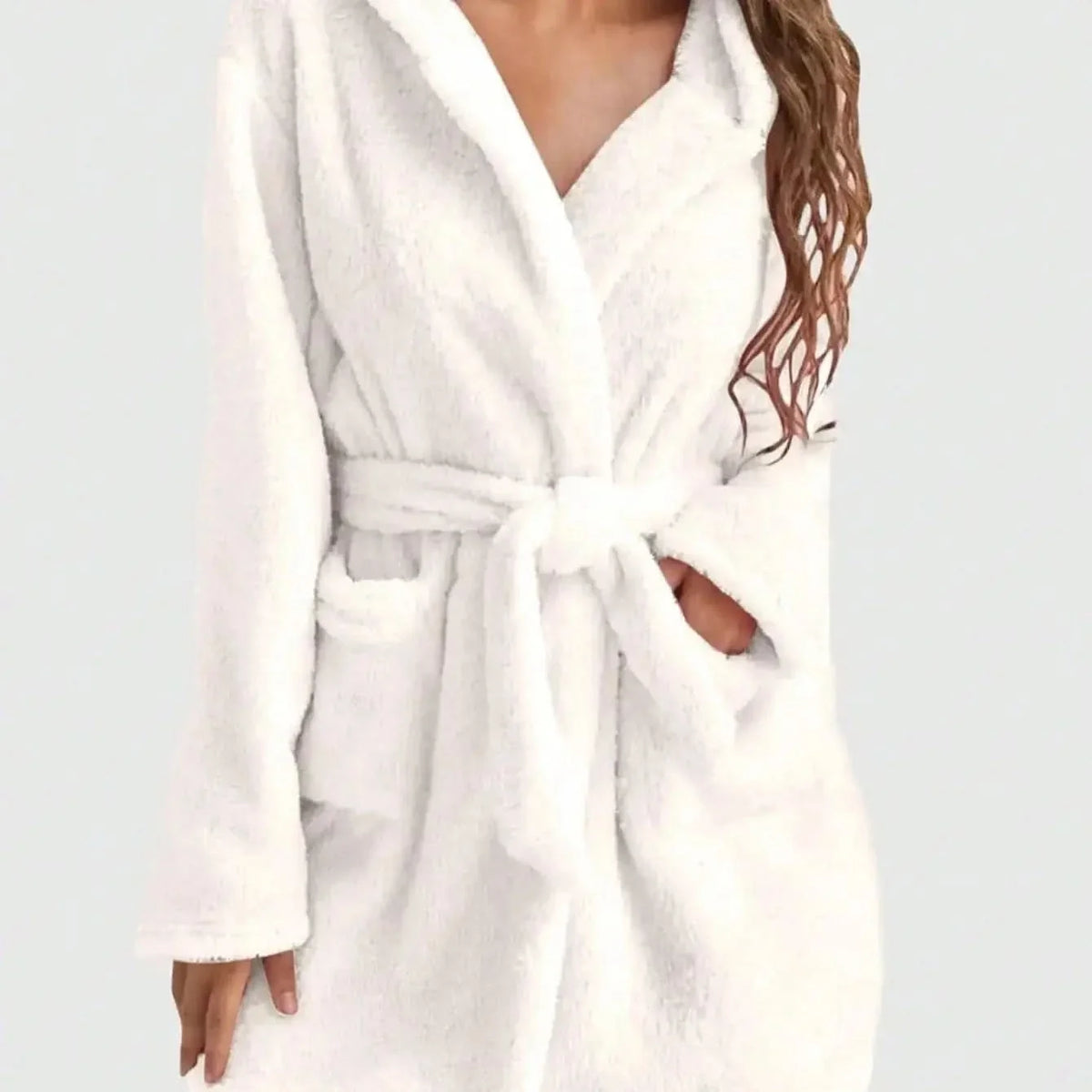 SnuggleWear – Cozy Hooded Fleece Lounge Robe