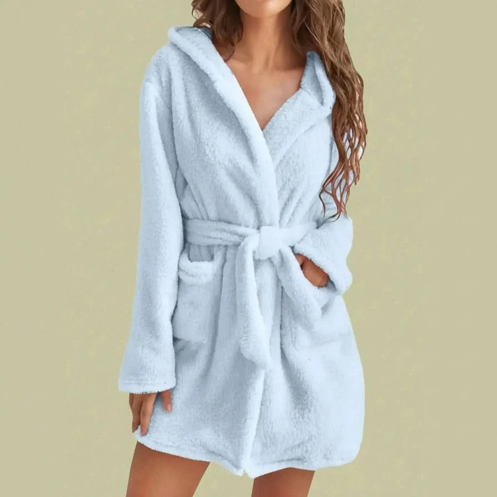 SnuggleWear – Cozy Hooded Fleece Lounge Robe