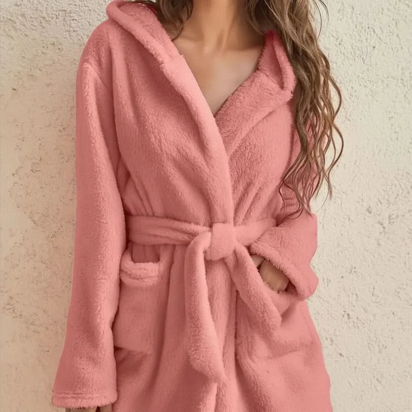 SnuggleWear – Cozy Hooded Fleece Lounge Robe