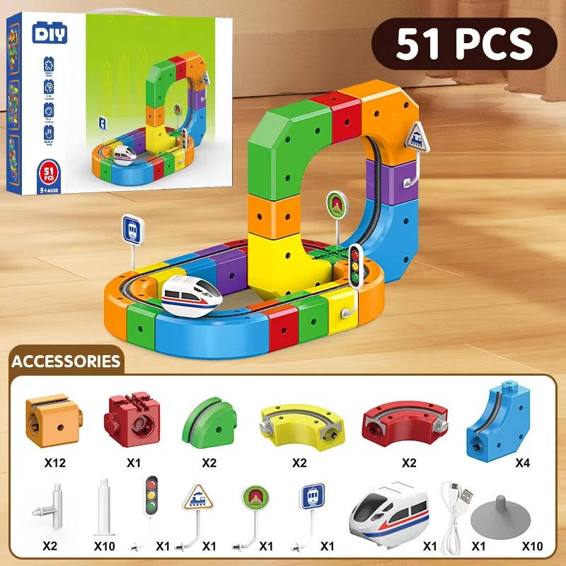 Magnetic Adventure Train Set | Rechargeable Track Toy for Kids