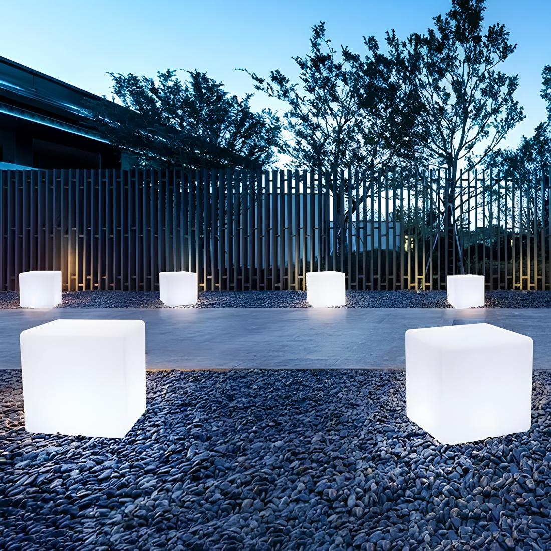 Illuminated Cube Planter - Garden Lighting