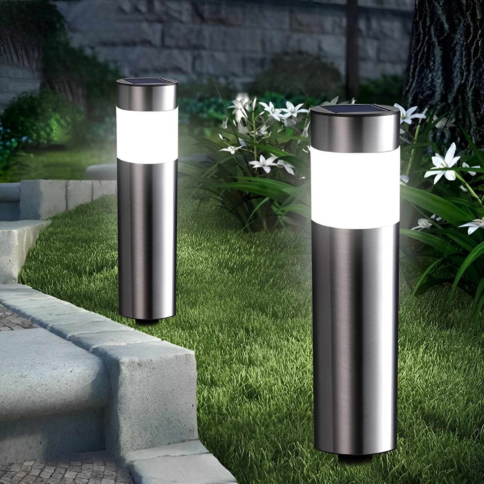 Pathway Lanterns - Cylindrical Garden Stake Lights