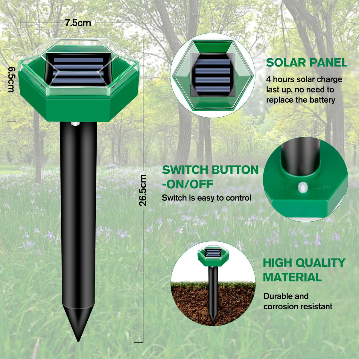 Eco-Friendly Ultrasonic Pest Defense System - 4 Pack