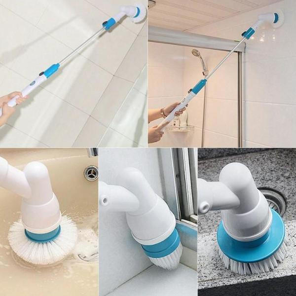 Rechargeable Spin Cleaning Brush with Adjustable Handle