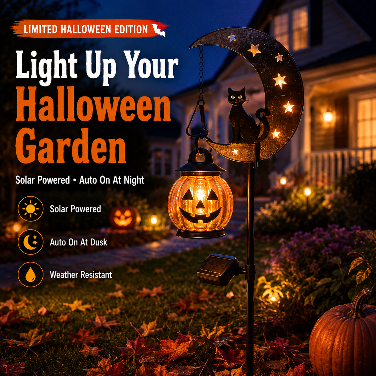 Harvest Glow – Enchanting Pumpkin Stake Light for Your Garden