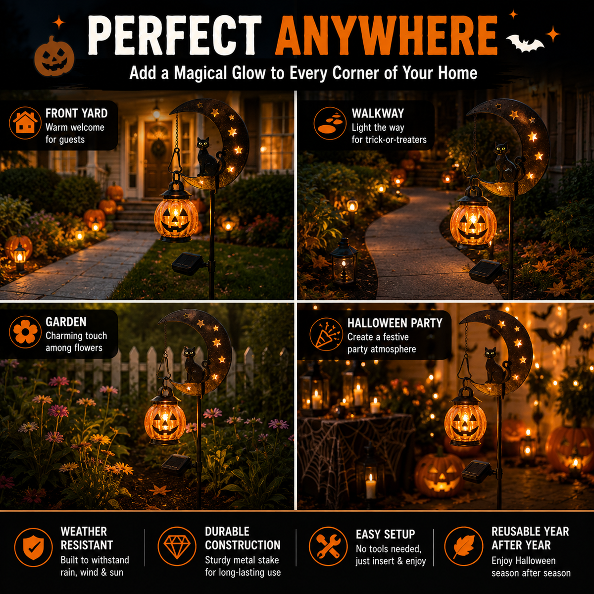 Harvest Glow – Enchanting Pumpkin Stake Light for Your Garden