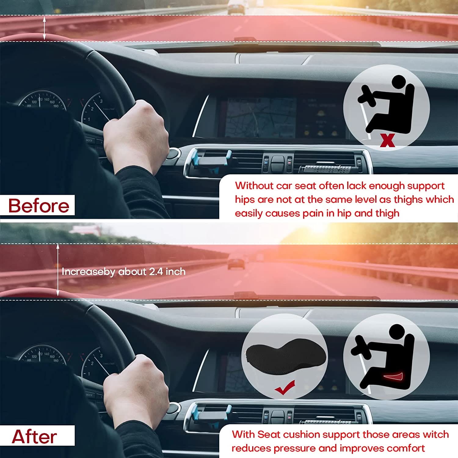 DriveWell – Comfortable Support Cushion for Long Trips