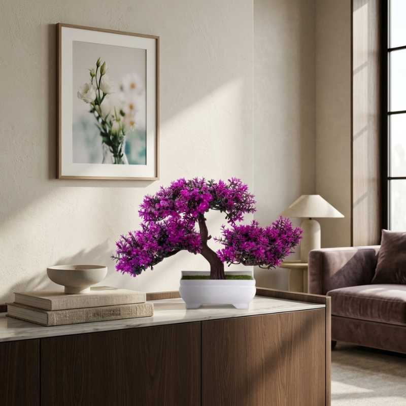 Elegant Lotus Blossom in Modern Planter for Indoor Spaces
