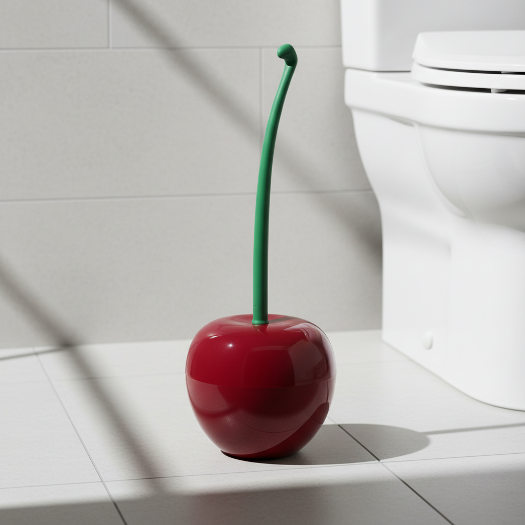 Plastic Toilet Brush - Cherry Red Cleaning Tool
