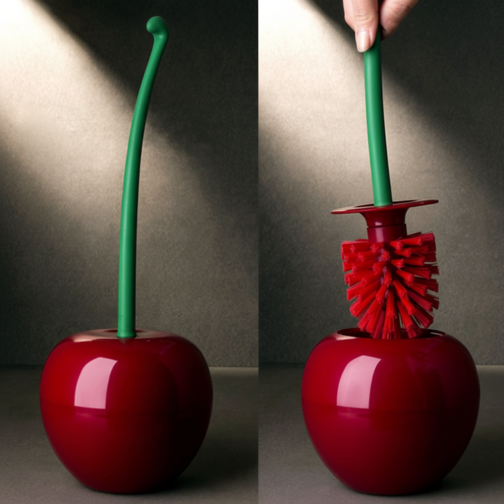 Plastic Toilet Brush - Cherry Red Cleaning Tool