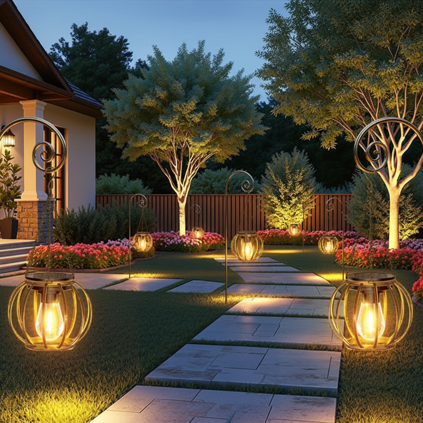 LumoSphere – Solar-Powered Hanging Garden Light