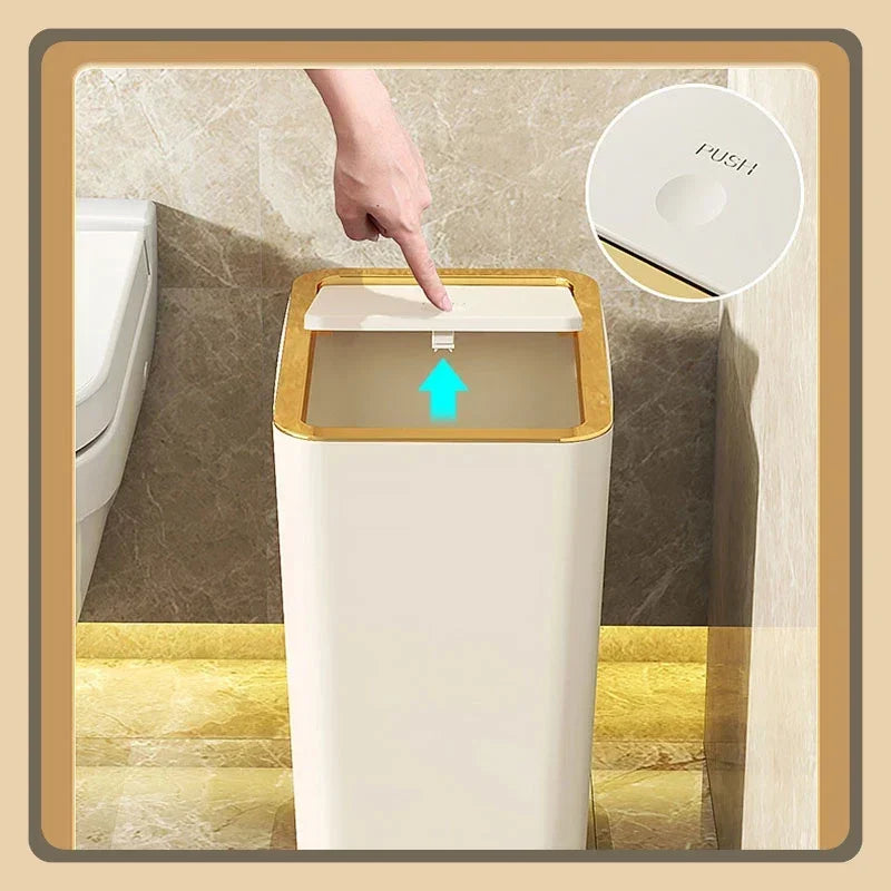 Sleek Touch-Open 12L Compact Waste Bin