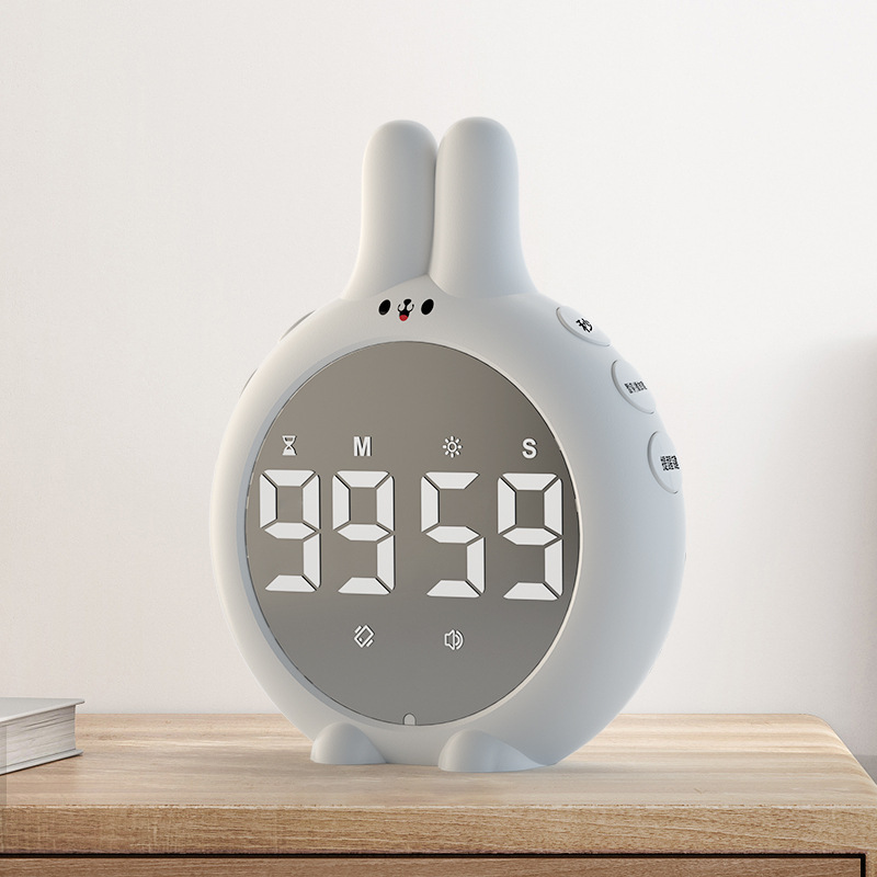 Charming Bunny LED Alarm Clock with FM Radio & Music