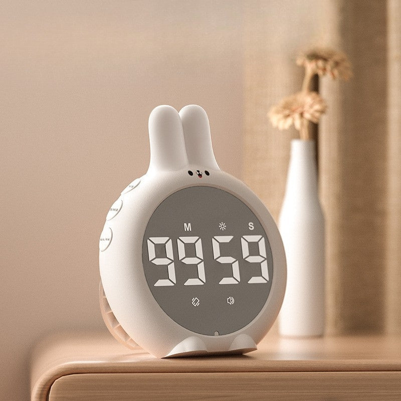 Charming Bunny LED Alarm Clock with FM Radio & Music