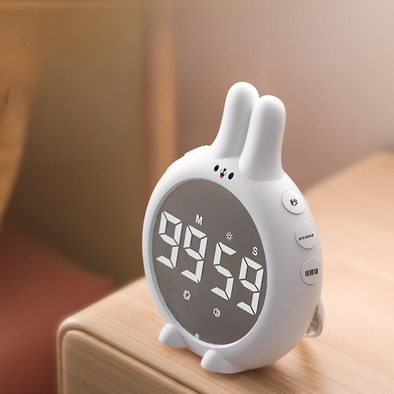 Charming Bunny LED Alarm Clock with FM Radio & Music
