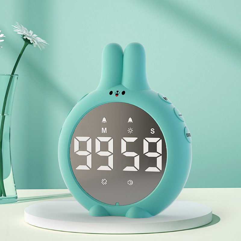 Charming Bunny LED Alarm Clock with FM Radio & Music