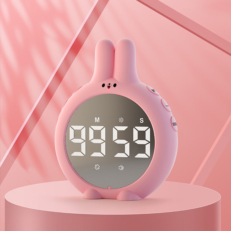 Charming Bunny LED Alarm Clock with FM Radio & Music