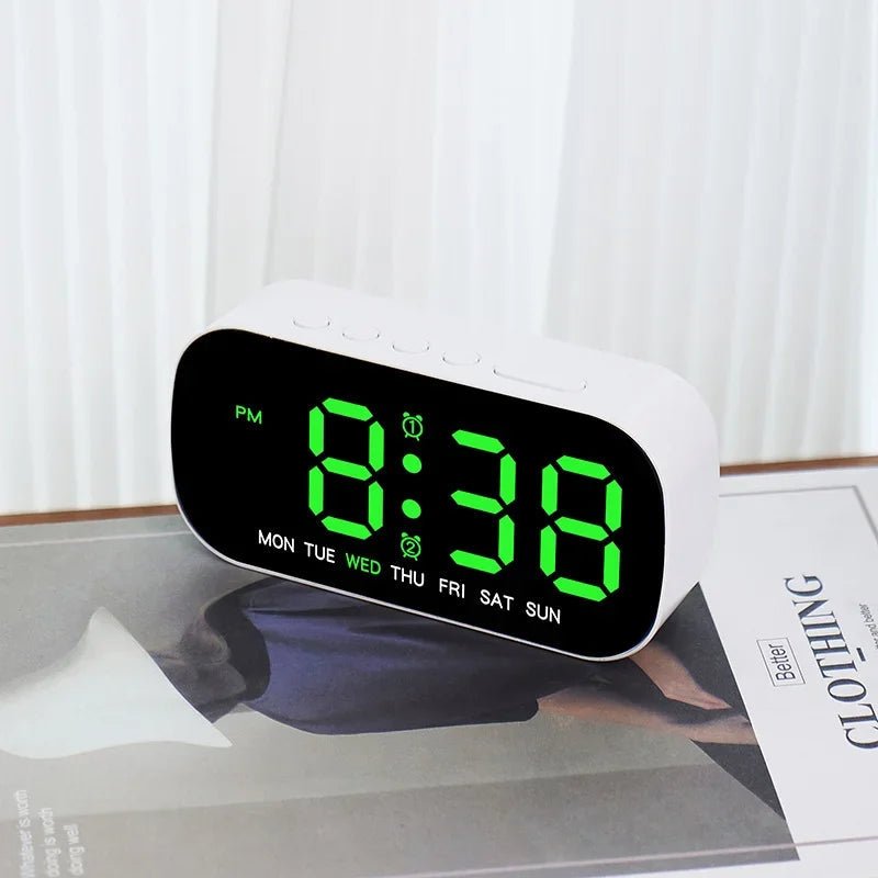 Smart USB Alarm Clock with Dual Alarms and Temperature Display
