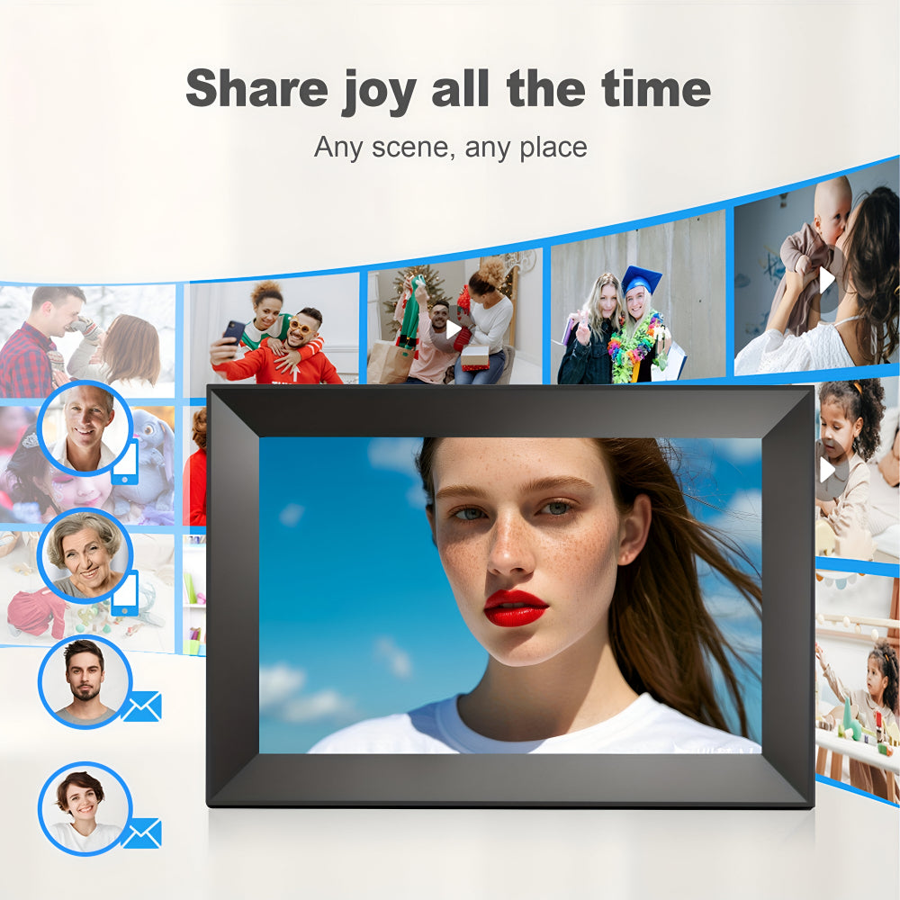 WiFi-Enabled Touchscreen Photo Display with Slideshow Function