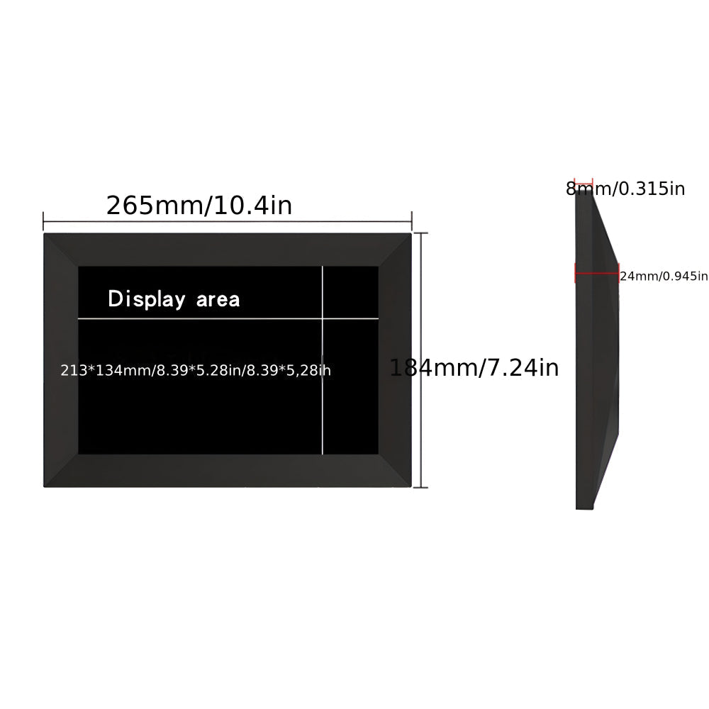 WiFi-Enabled Touchscreen Photo Display with Slideshow Function