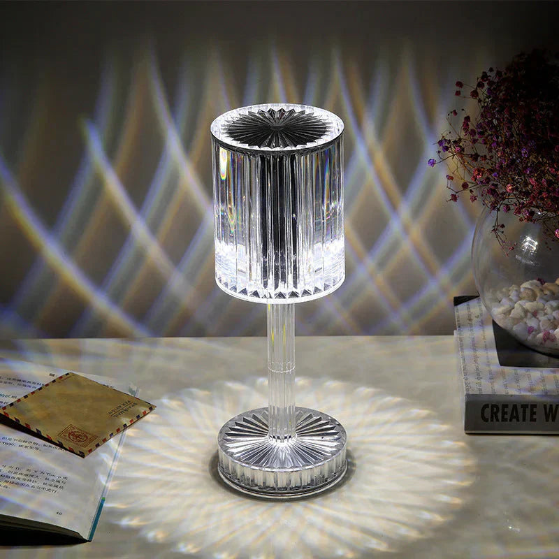 Rechargeable Crystal Elegance LED Table Lamp with Dimming