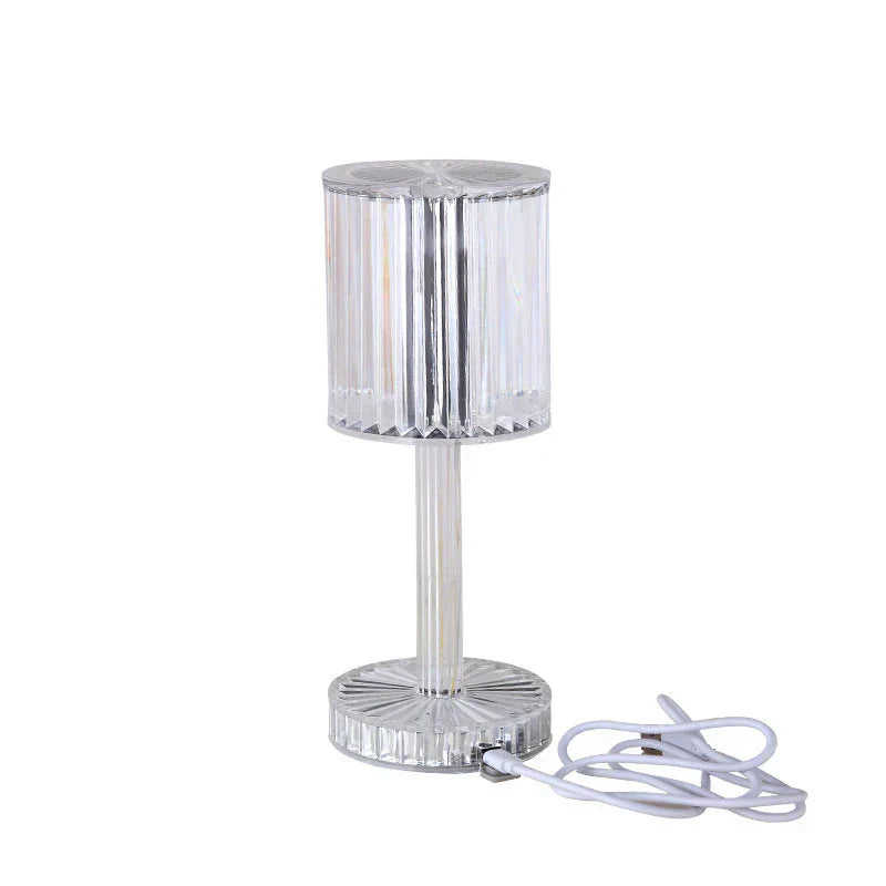 Rechargeable Crystal Elegance LED Table Lamp with Dimming