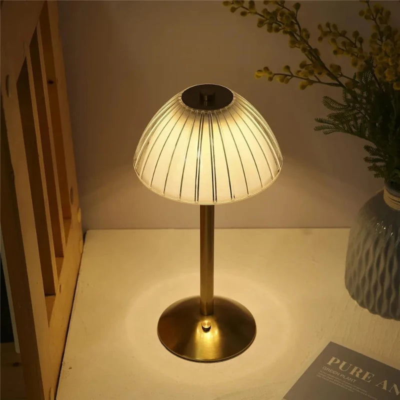 Adjustable Brightness Cordless Desk Light - Crystal Design