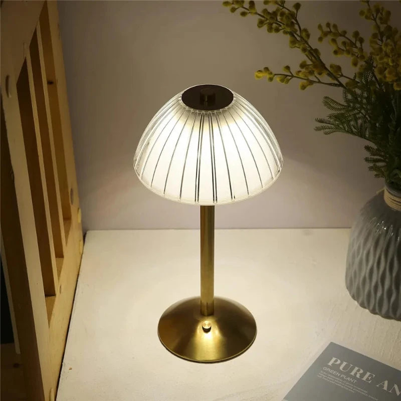 Adjustable Brightness Cordless Desk Light - Crystal Design