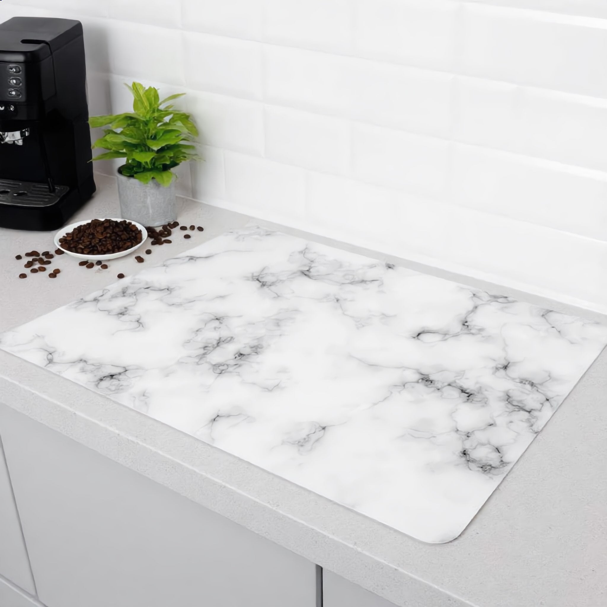 Elegant Marble Dish Drying Mat – Absorbent & Non-Slip