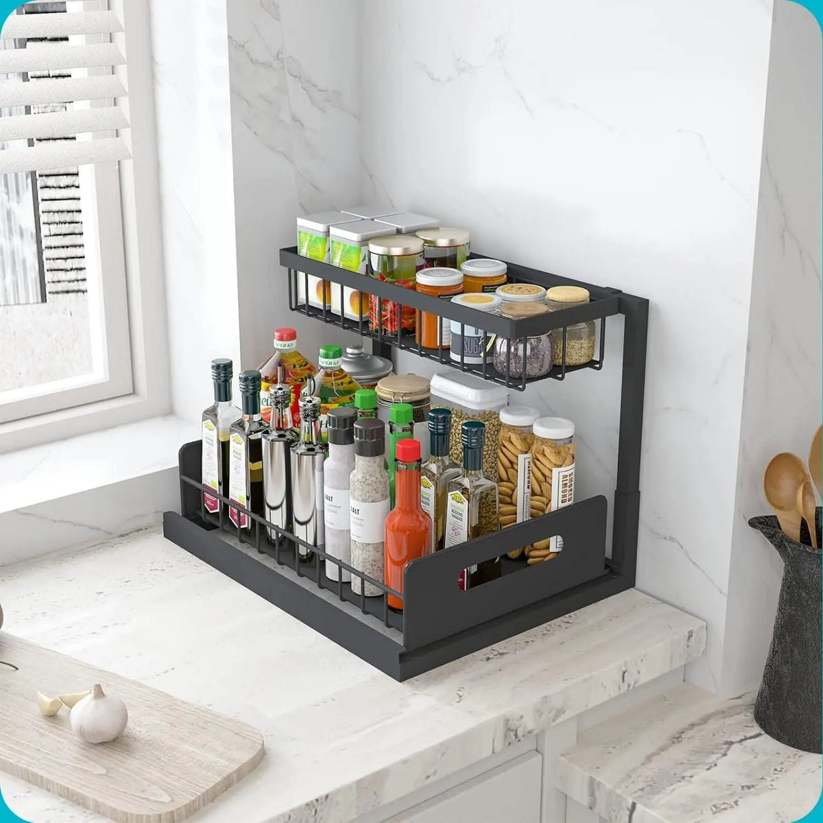 Dual-Tier Under-Sink Storage Solution