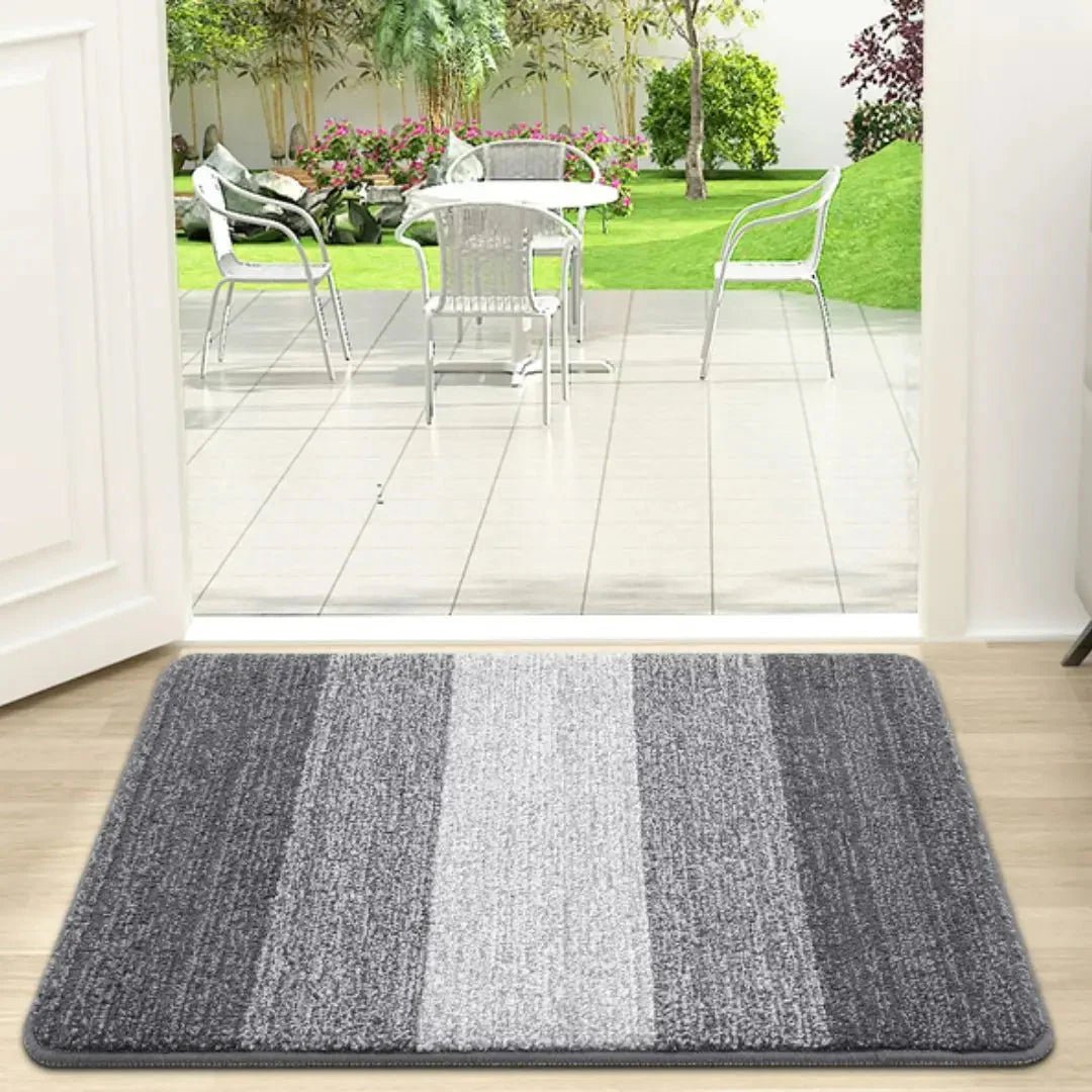 Stylish Rectangular Entry Mat with Striped Design