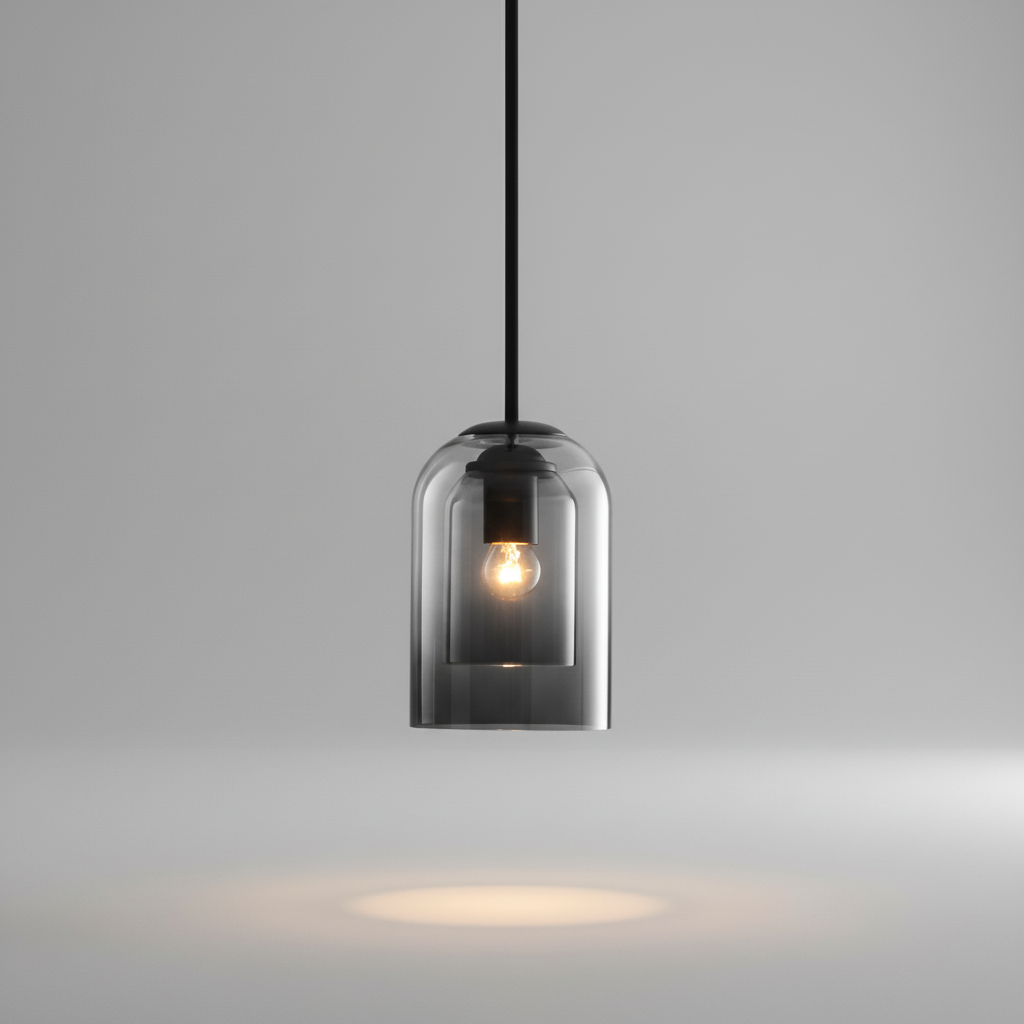 Smoky Double-Layer Glass Pendant Light