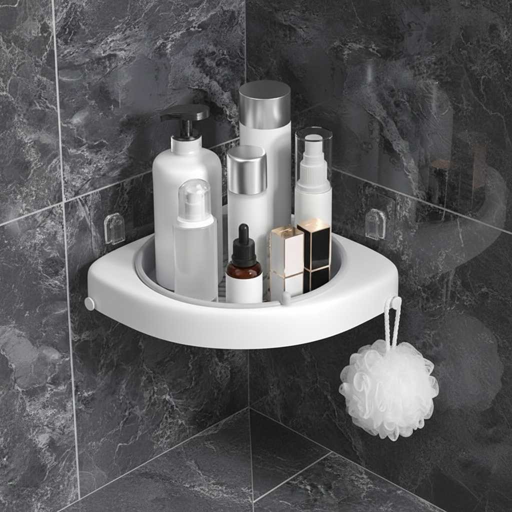 Plastic Rotating Corner Shelf - Space-Saving Design