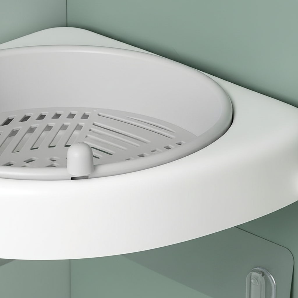 Plastic Rotating Corner Shelf - Space-Saving Design
