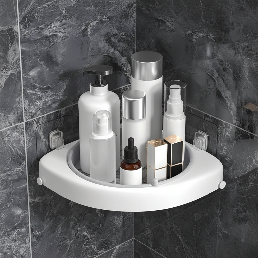 Plastic Rotating Corner Shelf - Space-Saving Design
