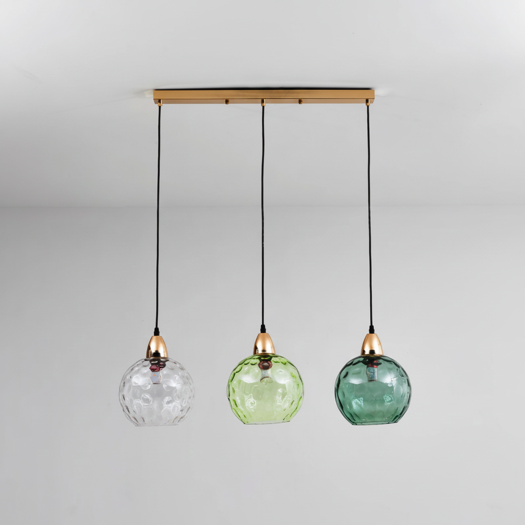 Glass Cluster Light with Three Arms